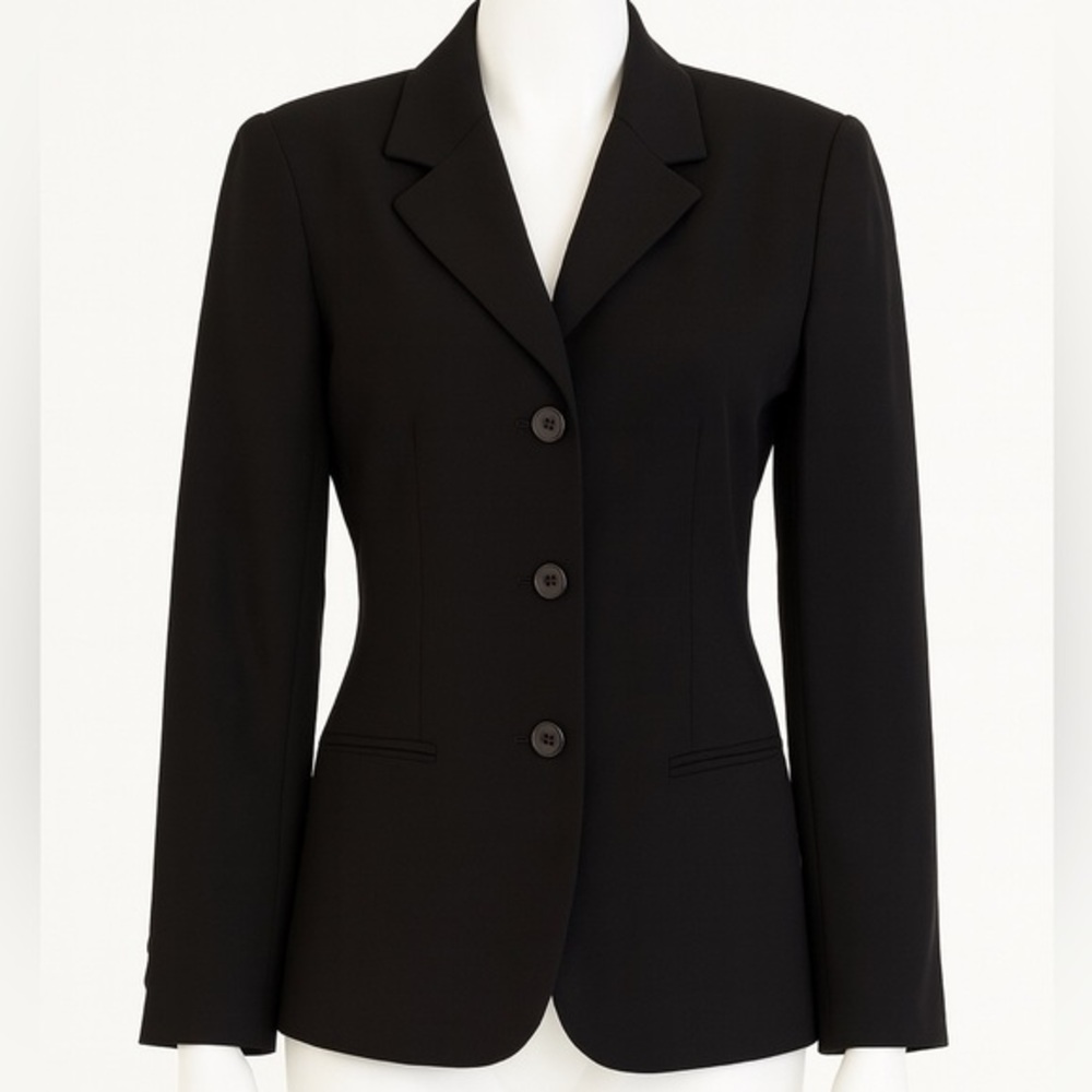 100% Wool Blazer Black Sz 8 Pockets 90’s Y2K Aesthetic mark Alexander